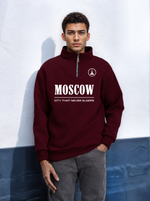 Толстовка мужская с зип-воротником "Moscow" бордо