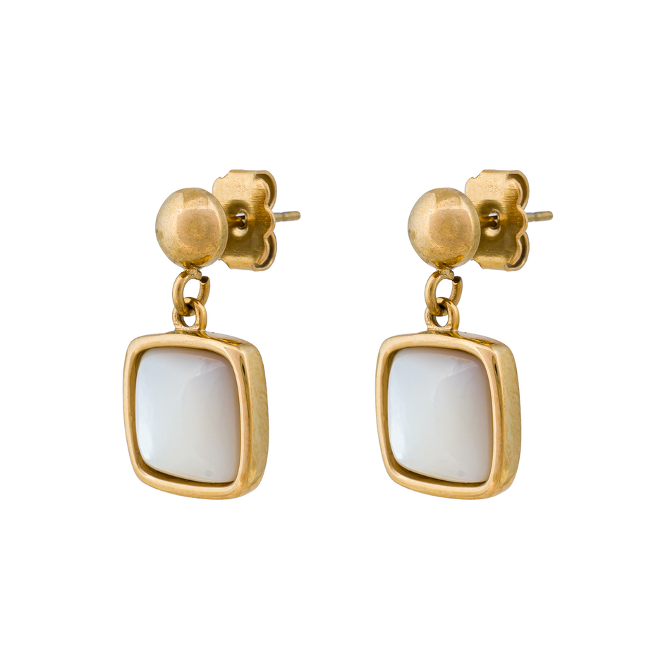 Серьги Fiore Luna Куб SHELL WHITE AE02914-2 BW/G