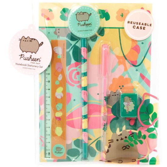 Канцелярский набор Пушин Botanical (блокнот, ручка, карандаш, ластик, точилка) SR73863 (10013160/291024/5162155/8, Китай)