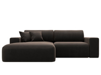 Диван угловой Лига-036 НПБ Классик левый угол, Коричневый, Велюр, 121377L