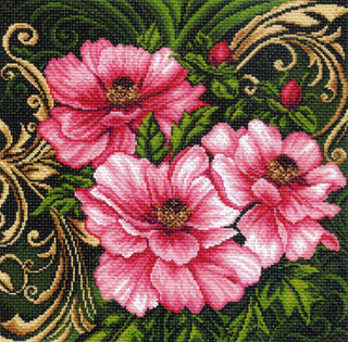 "Царские пионы"-1428 канва с рисунком