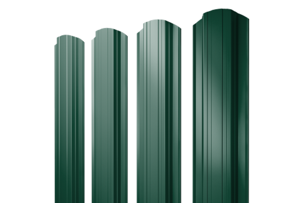 Штакетник Прямоугольный фигурный 0,45 PE-Double RAL 6005 зеленый мох