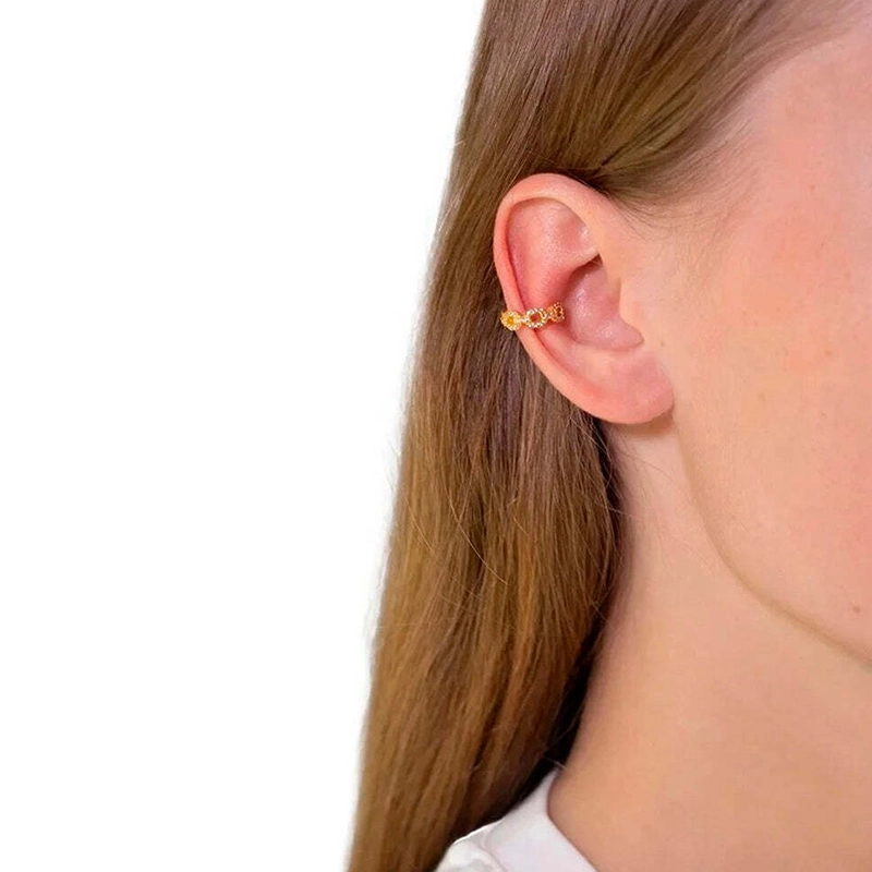 Кафф Золотая Цепь с Кристаллами