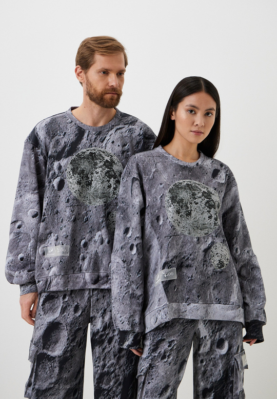 Свитшот с принтом, цвет Луна градиент