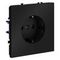 Розетка встраиваемая Voltum S70 с заземлением 16А, (черный матовый) VLS040108