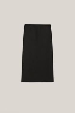 Massimo Dutti Прямая юбка миди - Limited Edition, черный