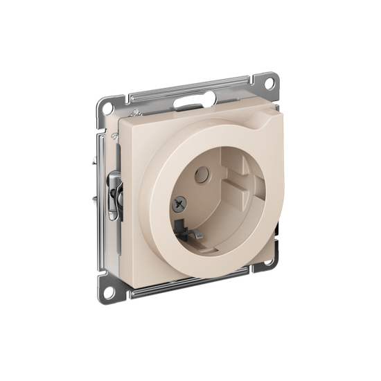 Розетка 1-м СП AtlasDesign 16А IP20 с заземл. защ. шторки с выталк. вилки механизм беж. SE ATN000247