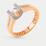 Кольцо женское из красного золота 585 пробы с фианитами (арт. 903361-1102)