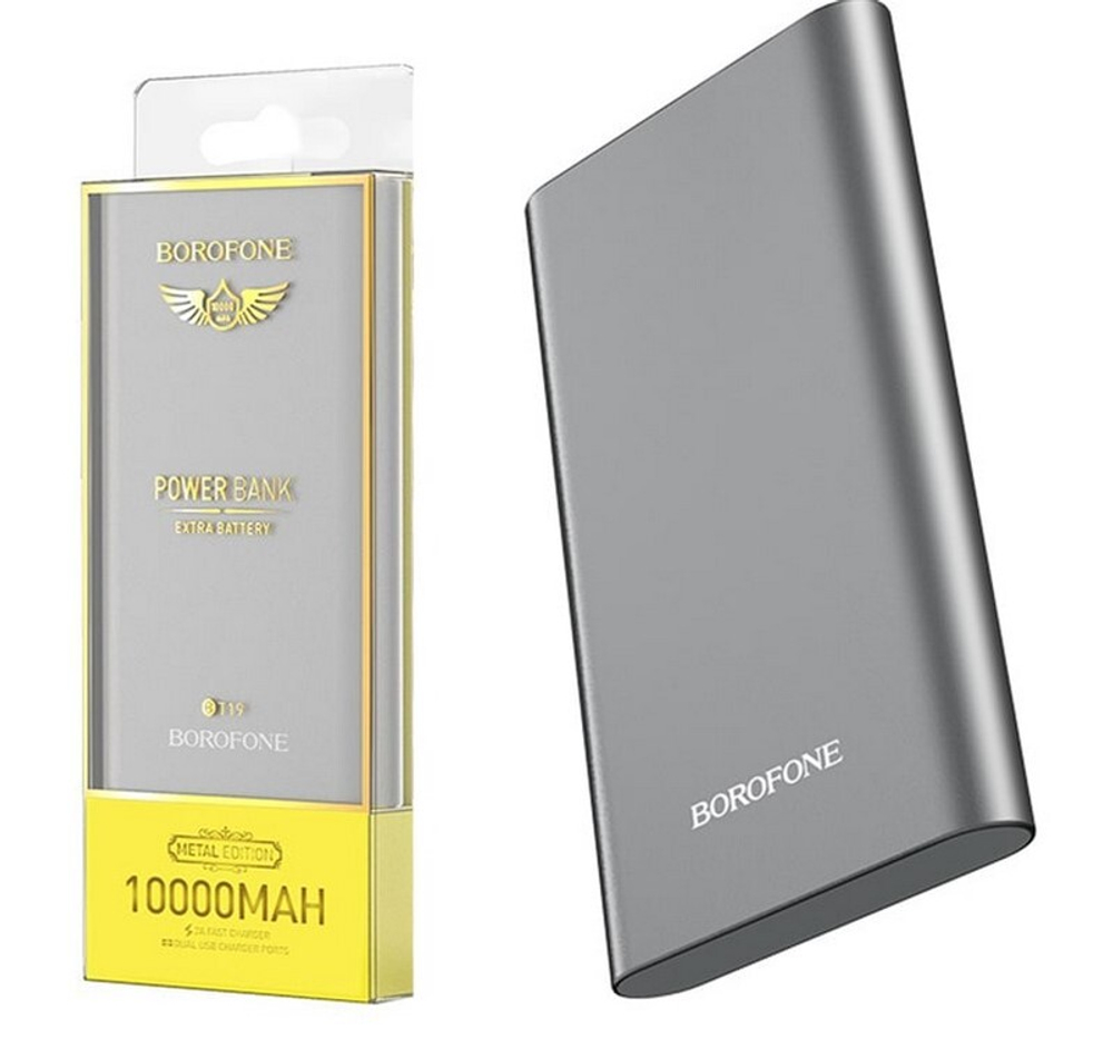 Портативный аккумулятор BOROFONE BT19 10000 mAh (серый)