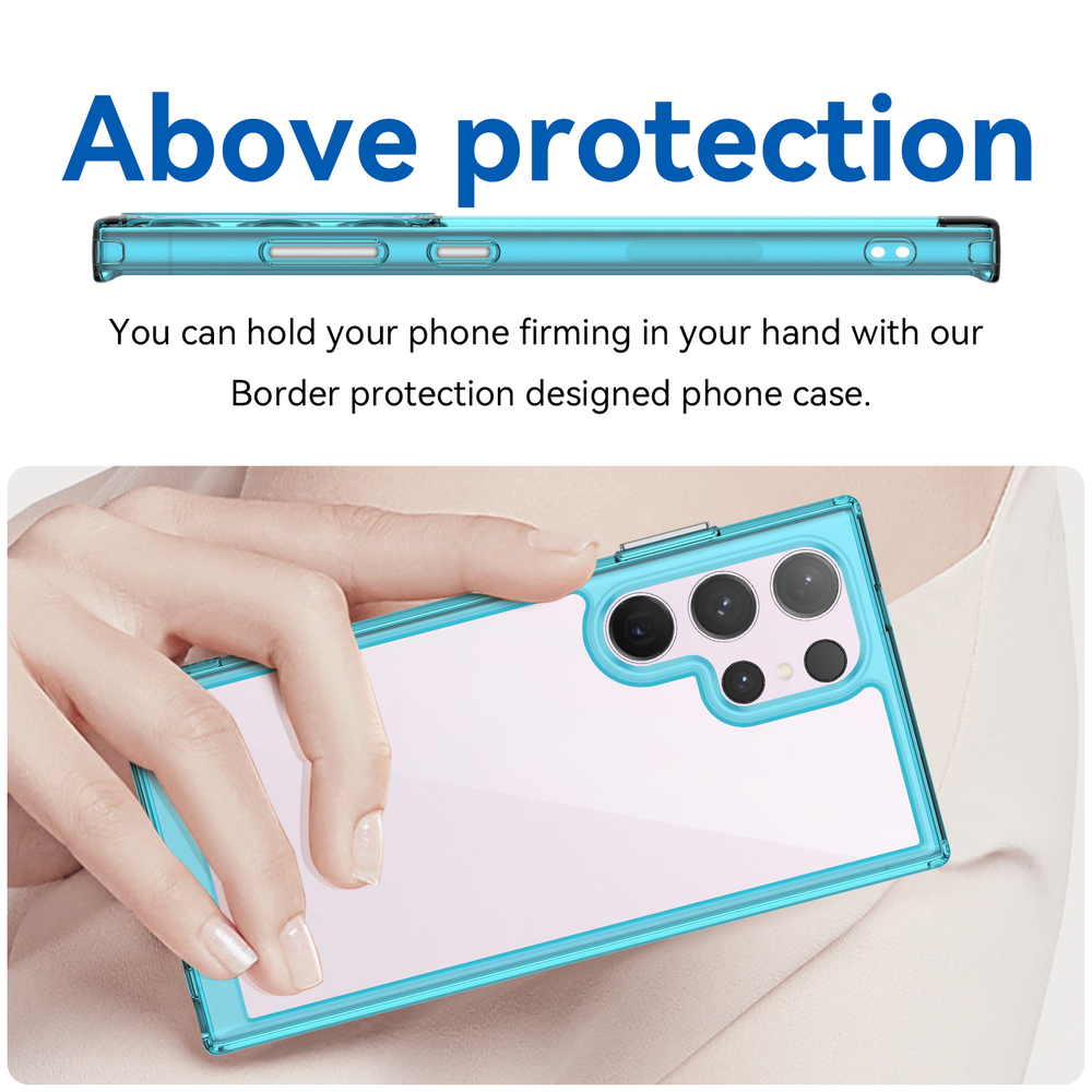 Чехол с мягкими рамками бирюзового цвета для смартфона Samsung Galaxy S24 Ultra
