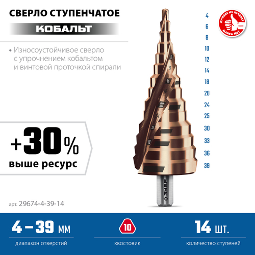 29674-4-39-14 Сверло ступенчатое