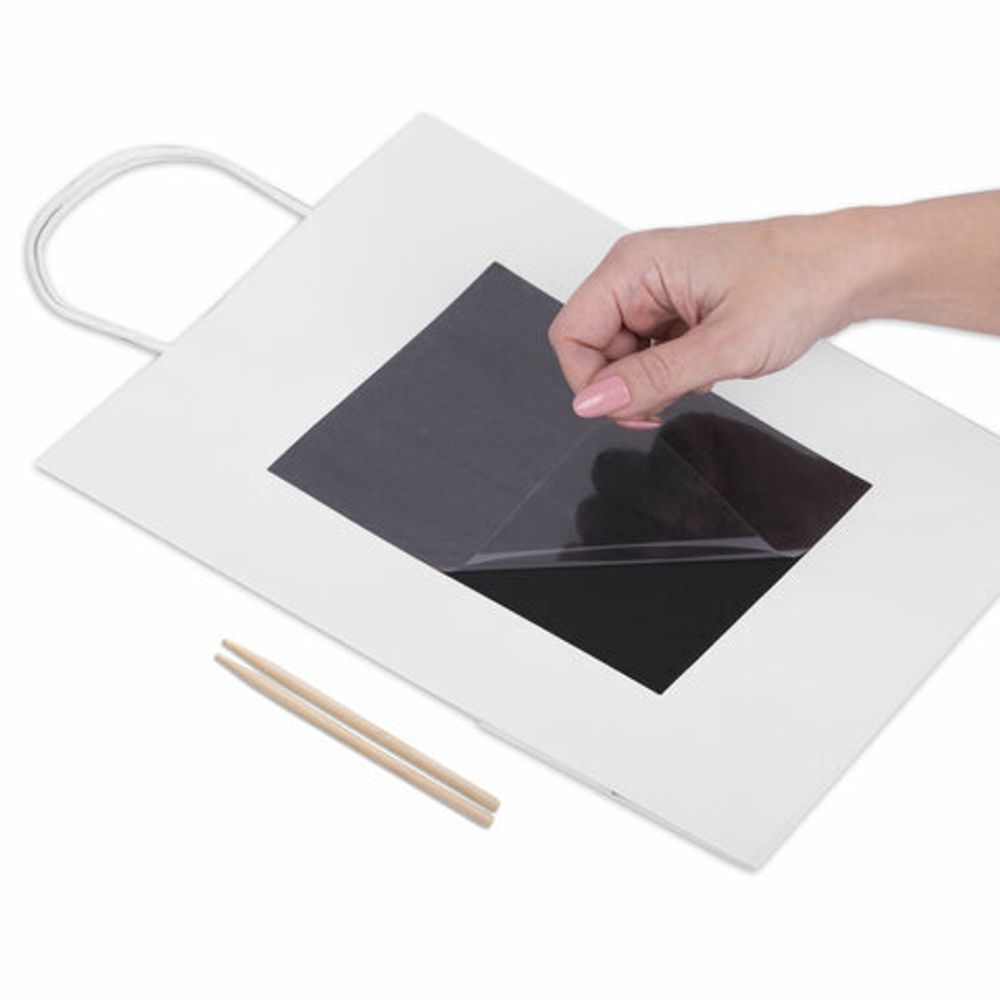 Пакет подарочный КОМПЛЕКТ 7 штук, 26x13x32 см, скретч-слой + стилус, "White Kraft", ЗОЛОТАЯ СКАЗКА, 591969