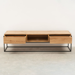 Тумба под телевизор, 163х45х45, G+K, напольная, в прихожую, с полками, из массива дуба, MAKOSA