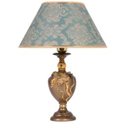 Настольная лампа Флер де Лис Бронза с абажуром №38 Vatican (Ватикан) Аквамарин