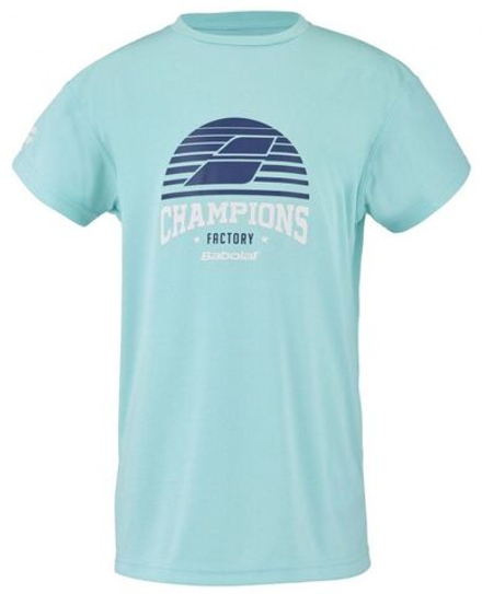 Футболка для мальчика теннисная Babolat Exercise Graphic Tee Boy - небесный