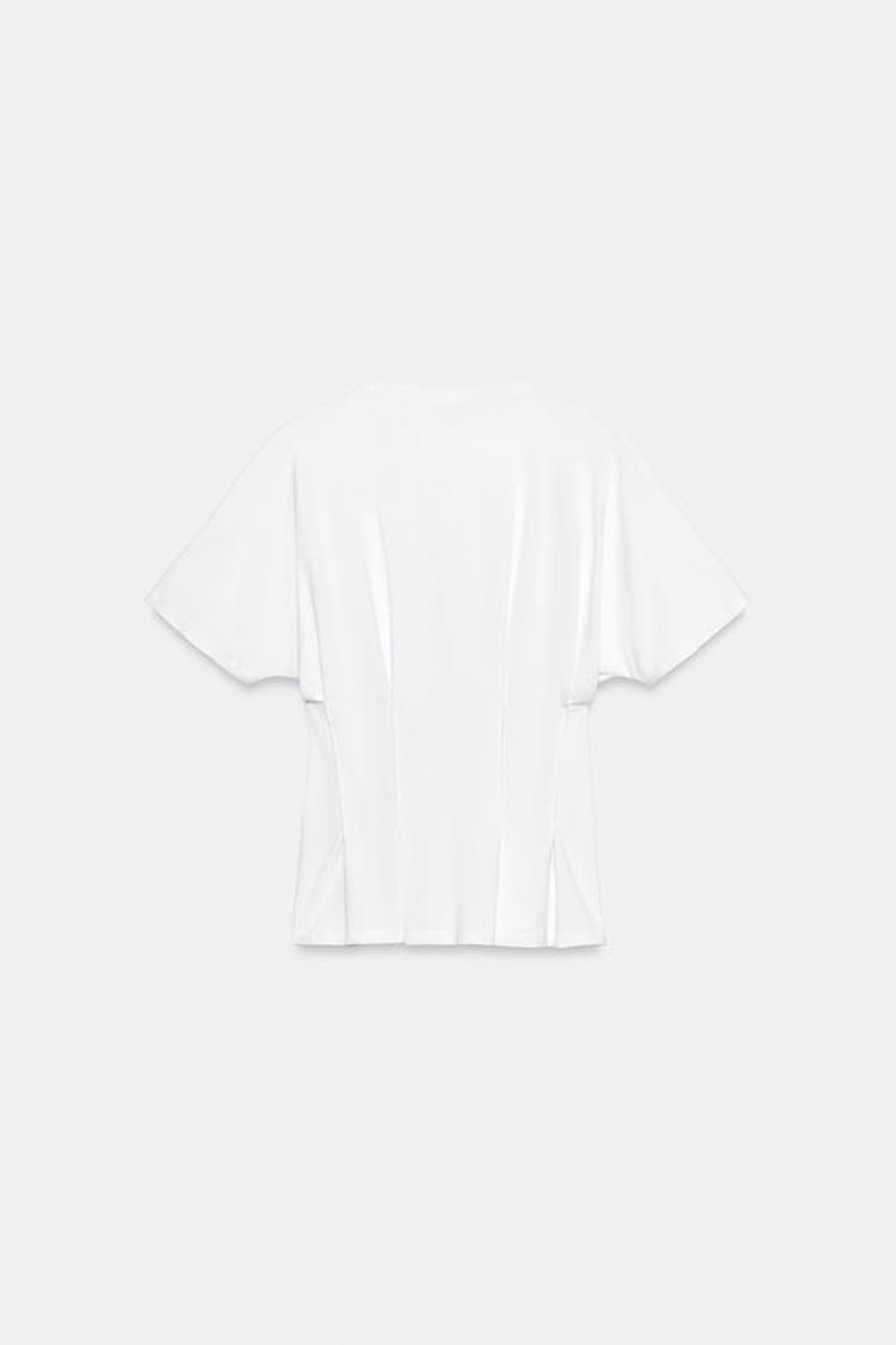 ZARA ПРИТАЛЕННАЯ ФУТБОЛКА С ЗАЩИПАМИ, БЕЛЫЙ