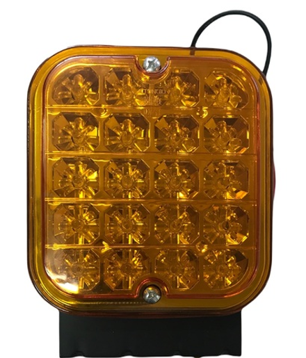 Фонарь светодиодиодный 12В оранжевый квадратный с креплением