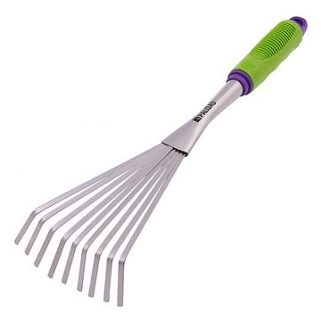 Грабли веерные 9-зубые, 130х420 мм, стальные, пластиковая рукоятка Palisad 63007
