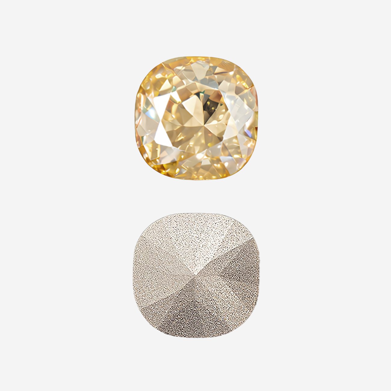 Кристалл Кушон (Сushion), оттенок "Светло-золотистый Кристалл"/"Light Golden Crystal", 10мм