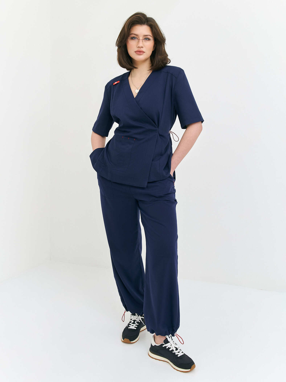 Топ с запахом медицинский женский Йошо, нэви Old