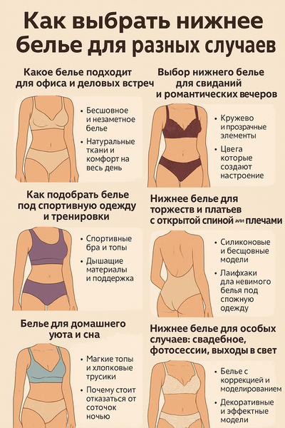 Как выбрать нижнее белье для разных случаев: практическое руководство, советы и ошибки