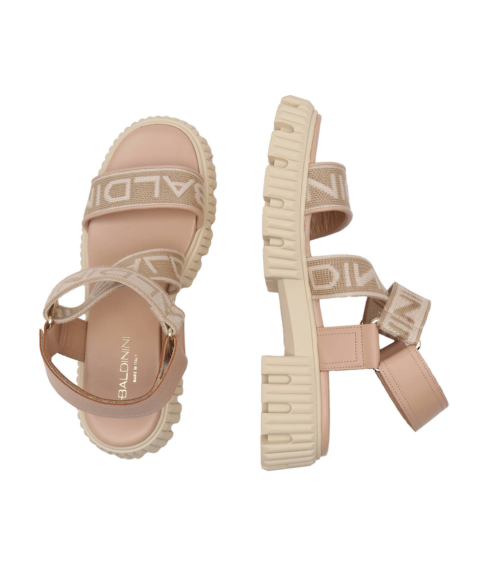 Кожаные босоножки Baldinini - бежевый(D4E251P1KNIT)