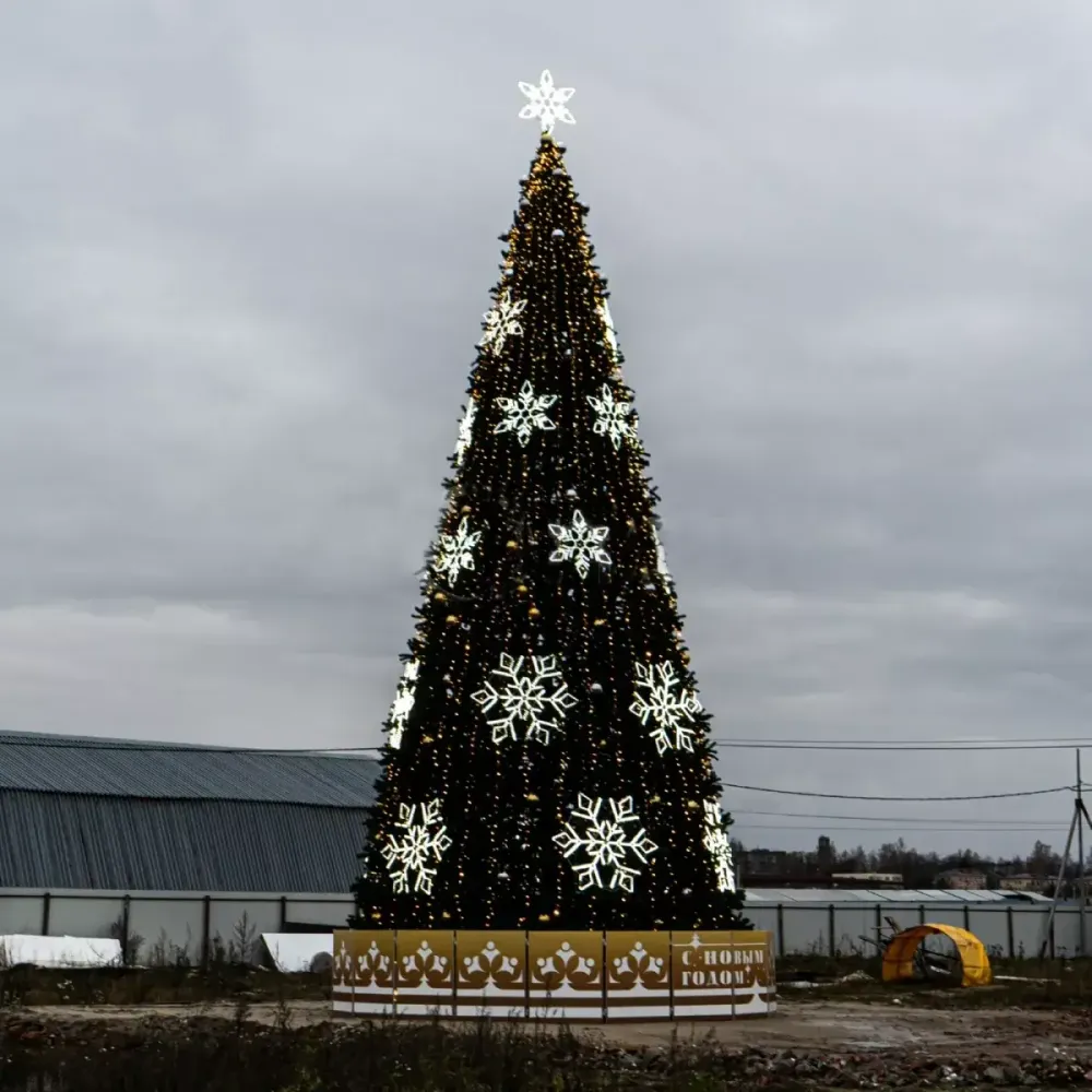 светодиодные снежинки на елку