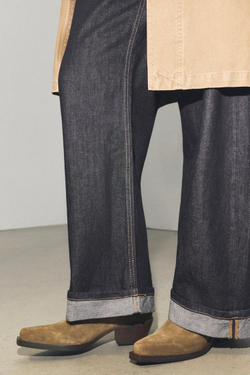 ZARA ЗАМШЕВЫЕ БОТИЛЬОНЫ В КОВБОЙСКОМ СТИЛЕ, ТЕМНЫЙ РЫЖЕВАТО-КОРИЧНЕВЫЙ