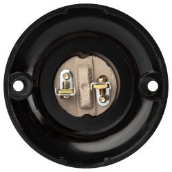 Патрон ЭРА Е27 потолочный бакелит, черный, Б/Н, гр.уп., 50 шт. | Патроны, переходники, ПРА