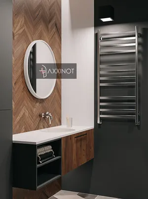 Axxinot V 30 - водяной дизайн полотенцесушитель с квадратным и прямоугольным профилем из нержавеющей стали