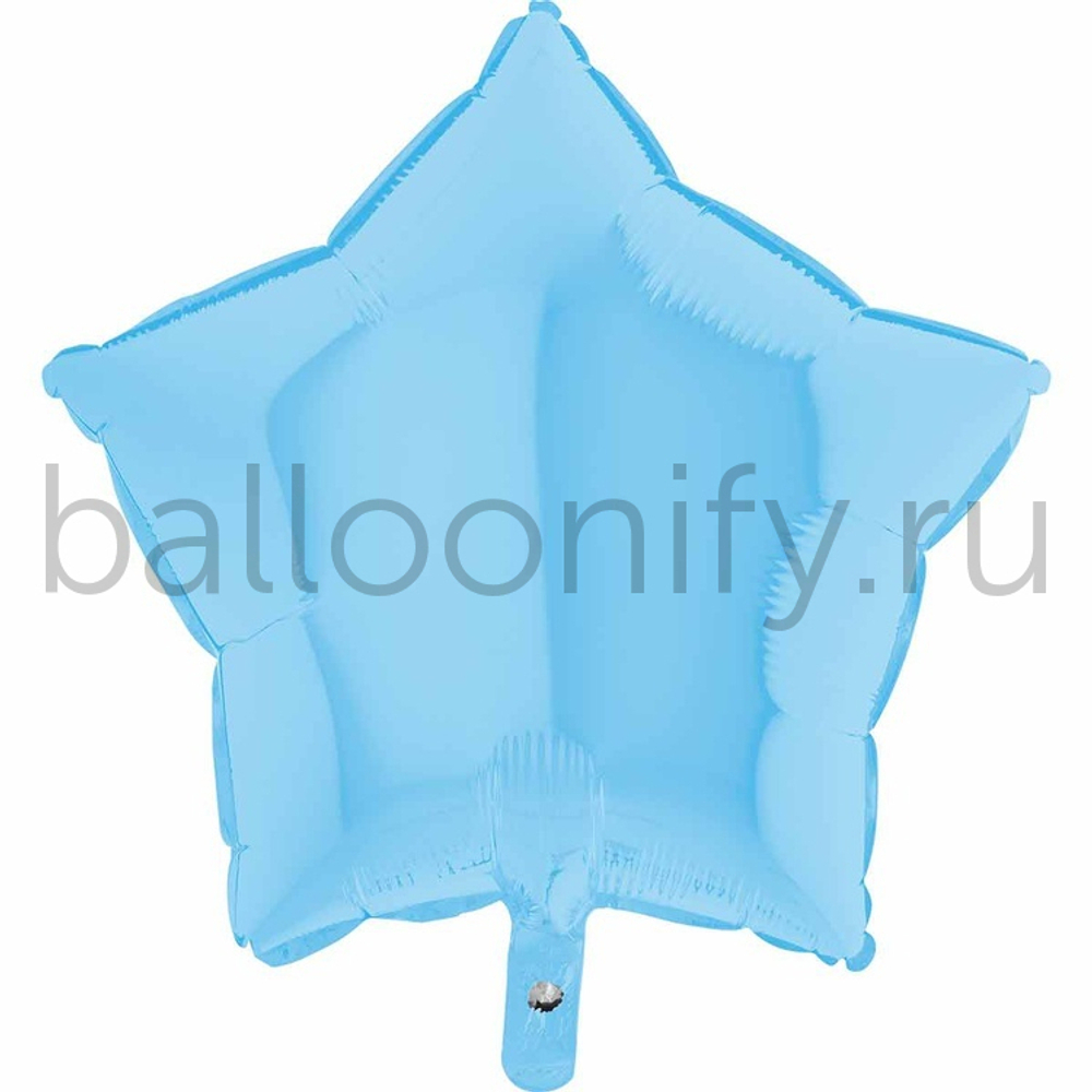 Фольгированная фигура, звезда, 18"/46СМ Пастель Matte Blue
