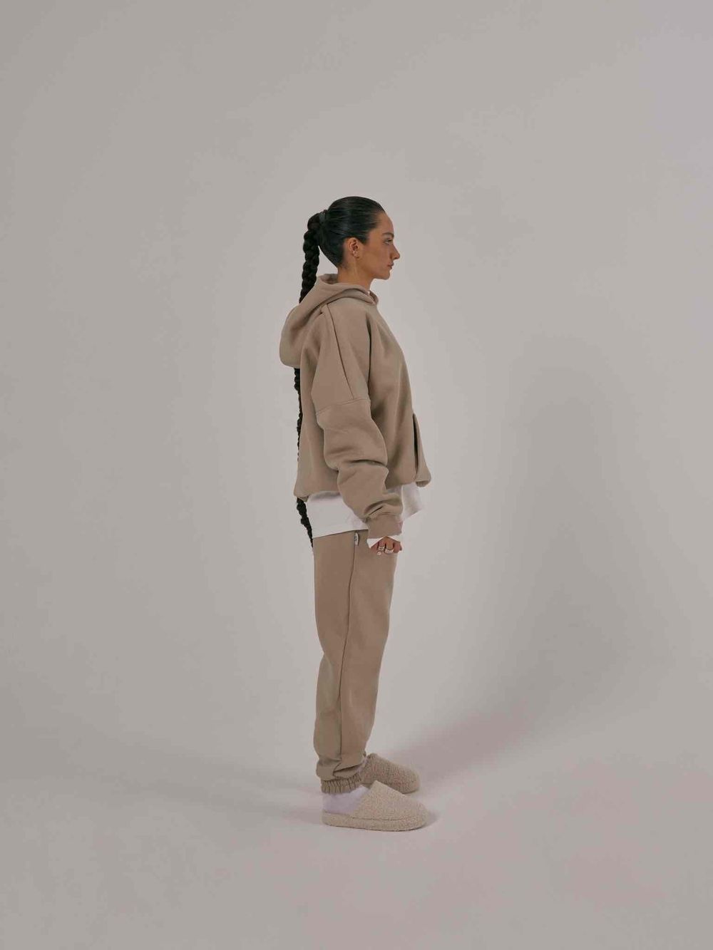 Худи One Two Multicolor С Начесом просто серо-коричневый