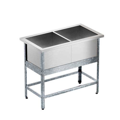 Ванна моечная двухсекционная "Бизнес" ВМБ 700/2, 1320х700(770)х860 мм, без борта