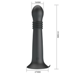 Черный стимулятор с поступательными движениями и вращением Stellan - 19,1 см. (Цвет: черный)