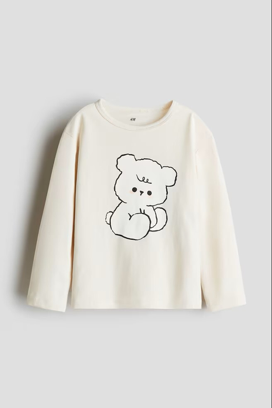 H&M Топ с принтом, кремовый