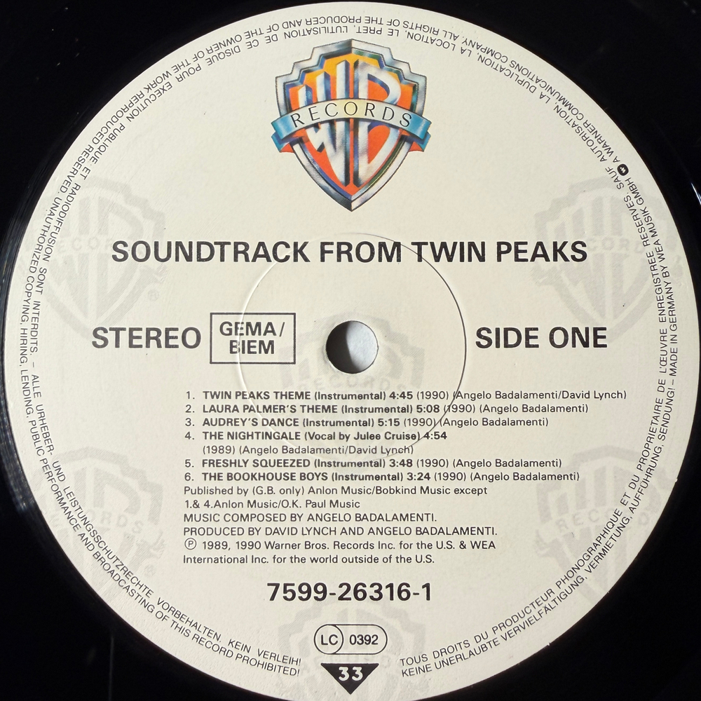 Twin Peaks - Original soundtrack (Германия 1990г.)