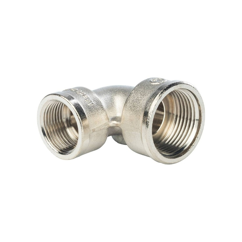 Отвод 90° редукционный STOUT SFT 0014 - 1" x 3/4" (для стальных труб, латунь никелированная)