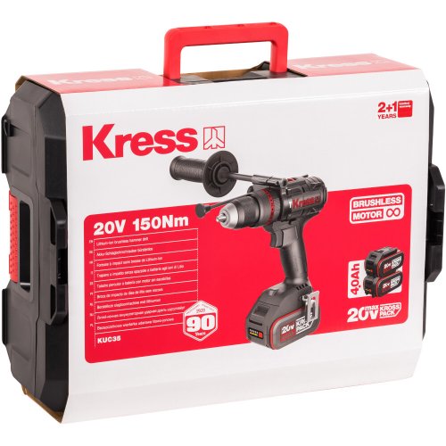 Дрель аккумуляторная KRESS KUC35 20V 4Ах2 ЗУ 6А кейс