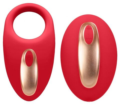 Красное эрекционное виброкольцо Poise с пультом (Цвет: красный)