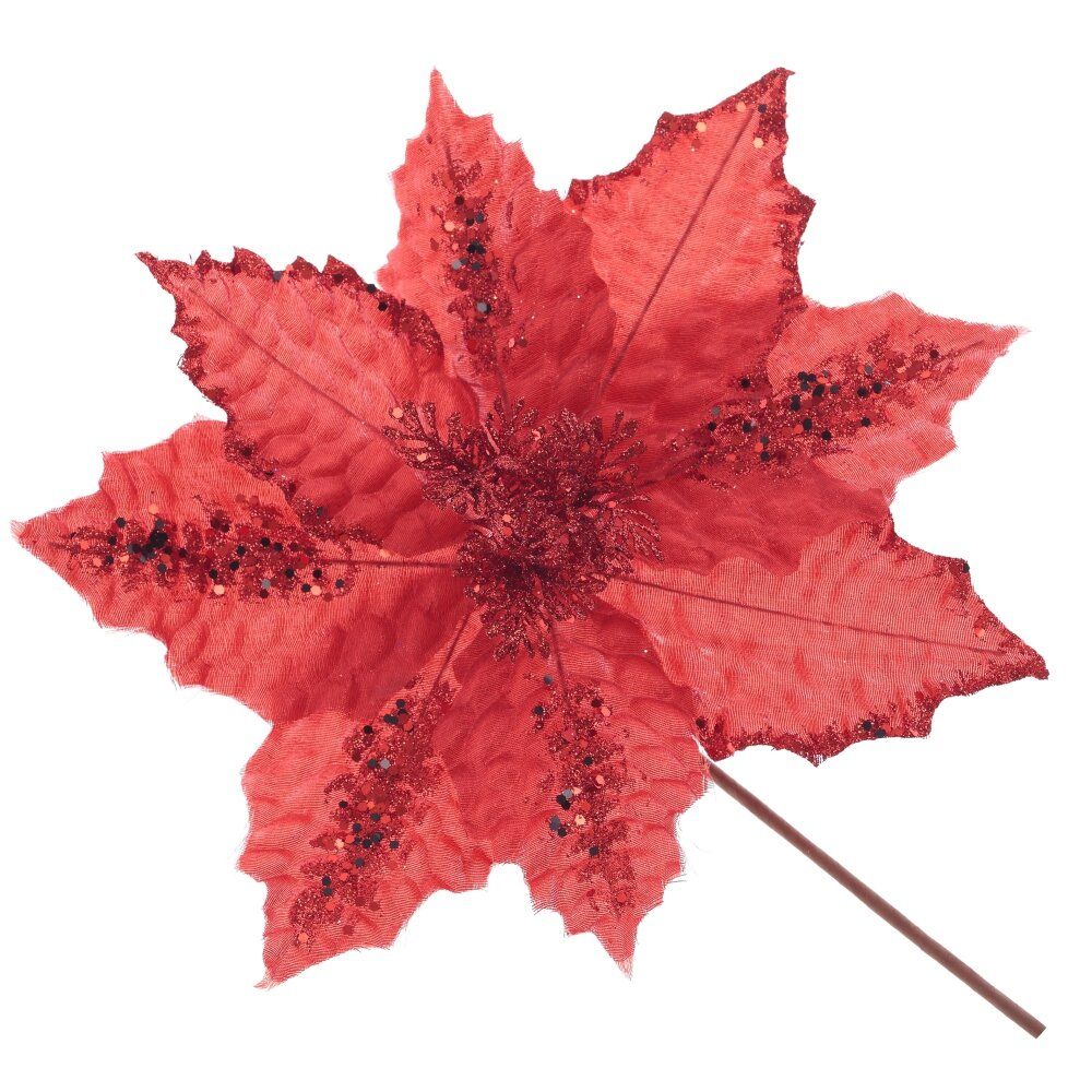 GAEM Цветок искусственный "Пуансеттия", L30 W30 H32 см, 3в.