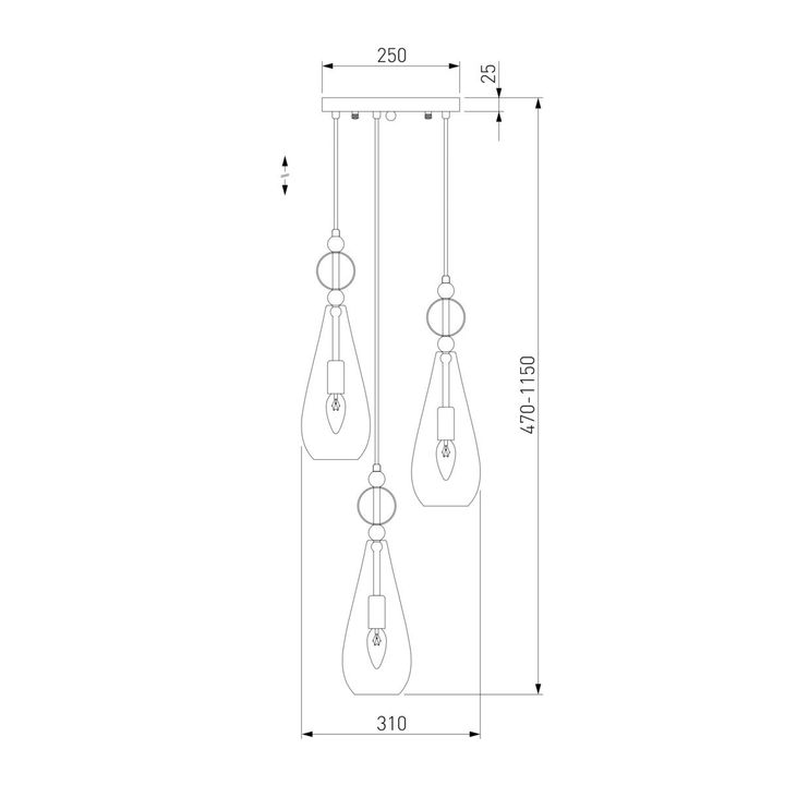 Подвесной светильник Eurosvet 50202/3 хром