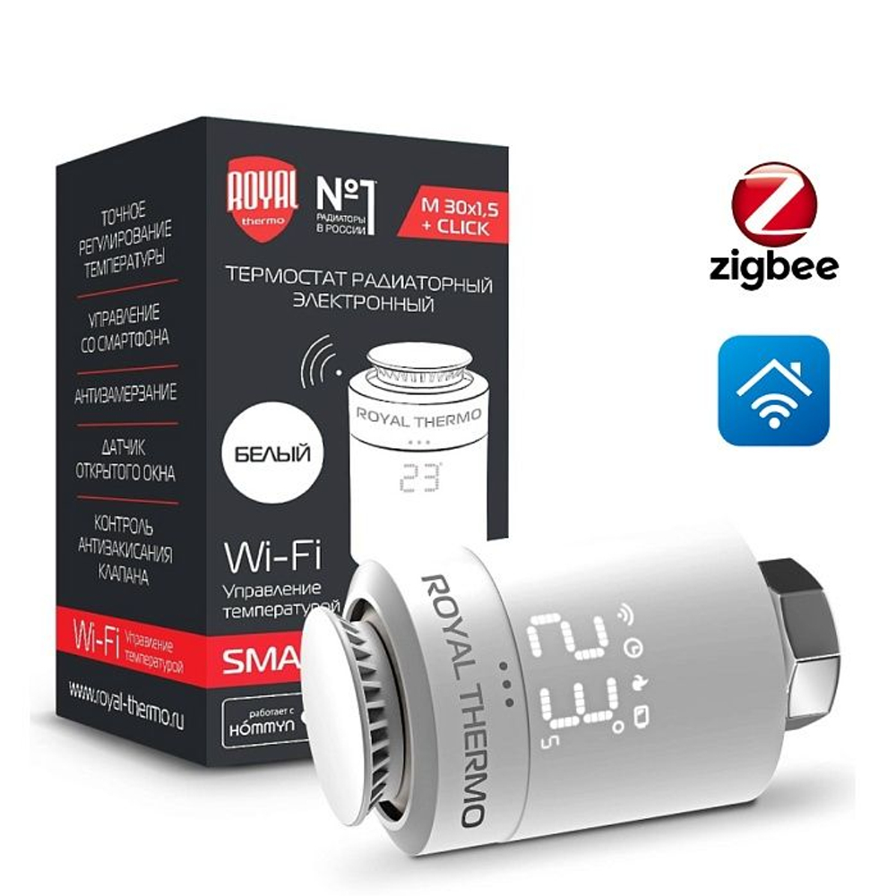 Термоголовка электронная Royal THERMO Smart Heat, белая RTE 77.001