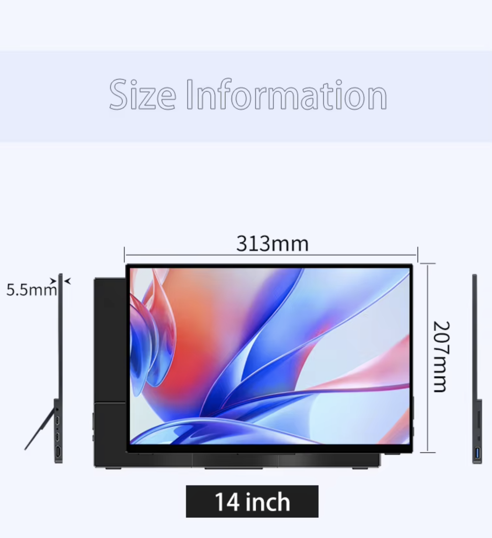 14" Портативный монитор с встроенной подставкой AU14O 4K OLED 3840x2400, 60 Гц