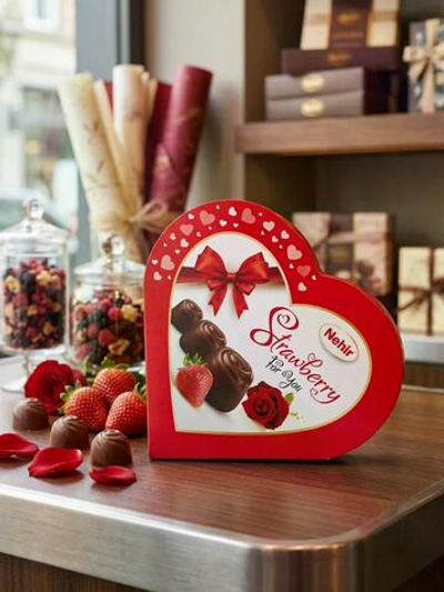 Конфеты Нехир 105гр Сердца Крассный STRAWBERRY 1*24