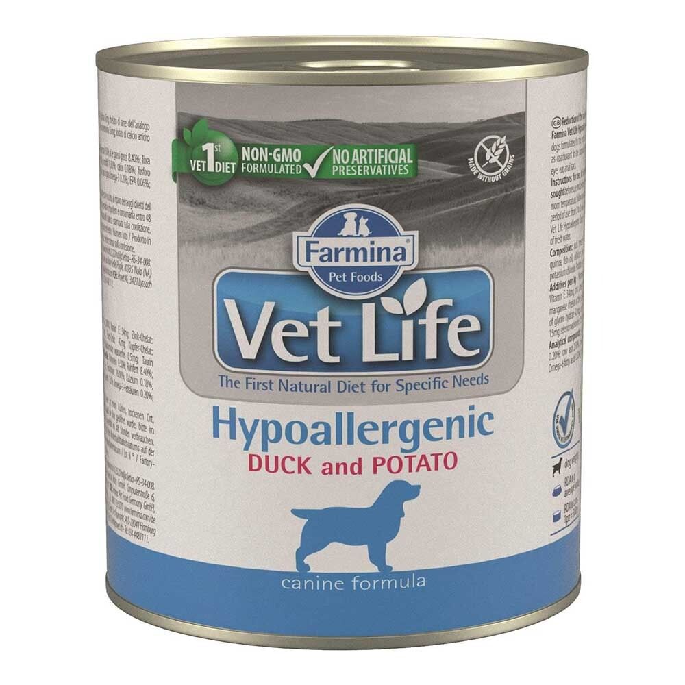 Farmina Vet Life Dog Hypoallergenic D&amp;P 300г - диета паштет для собак гипоаллергенный (утка с картофелем)