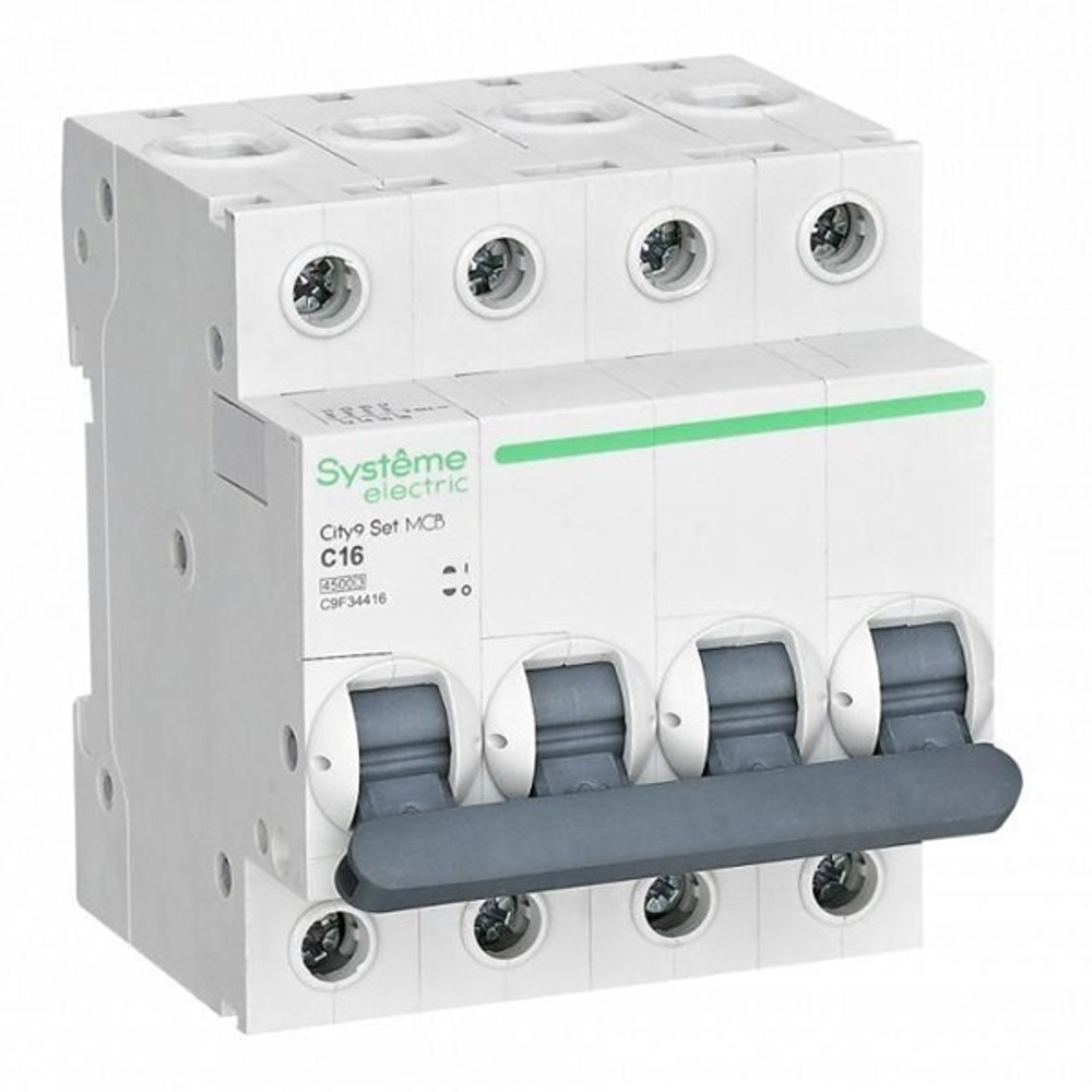 Автоматический выключатель City9 Set 16А С 4П 4,5кА Systeme Electric (автомат электрический) C9F34416