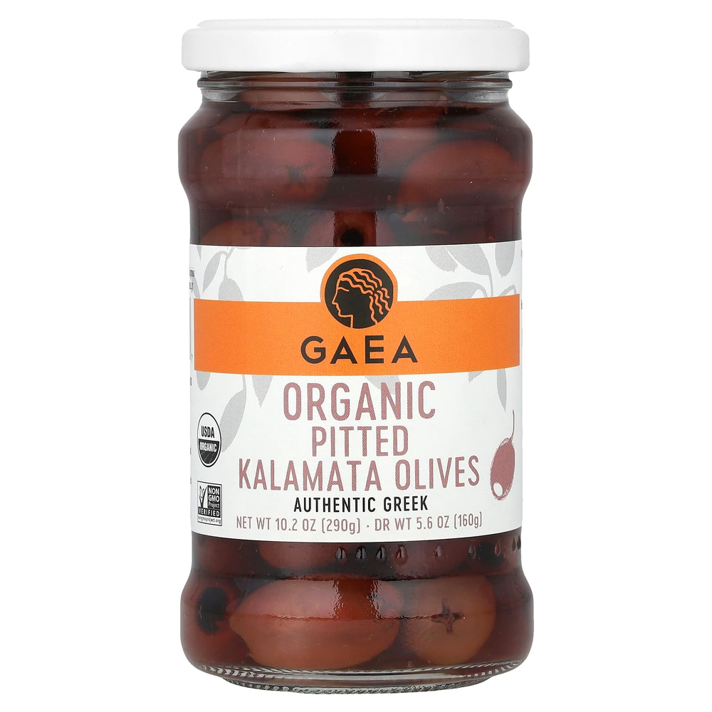 Gaea, органические оливки Каламата без косточек, 290 г (10,2 унции)