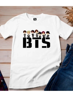 Футболка женская/с принтом BTS/оверсайз/хлопок 100%
