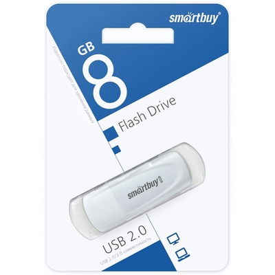 Флеш-накопитель 8 Gb Smartbuy Scout White