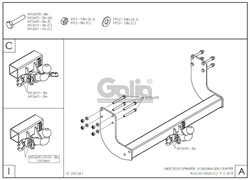 Фаркоп оцинкованный Galia M118C для Mercedes Sprinter 2006-, Volkswagen Crafter 2006-(паспорт и сертификат в комплекте)(без электрики)